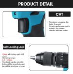 Electric Cordless Impact Drill 13mm Rechargeable Electric Screwdriver Drill For Battery Power Tool