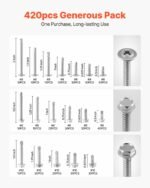 420 Pc Self Drilling Screw Assortment Set #8 #10 Hex/Phillips Head 1/2 To 2 Inch - Image 2